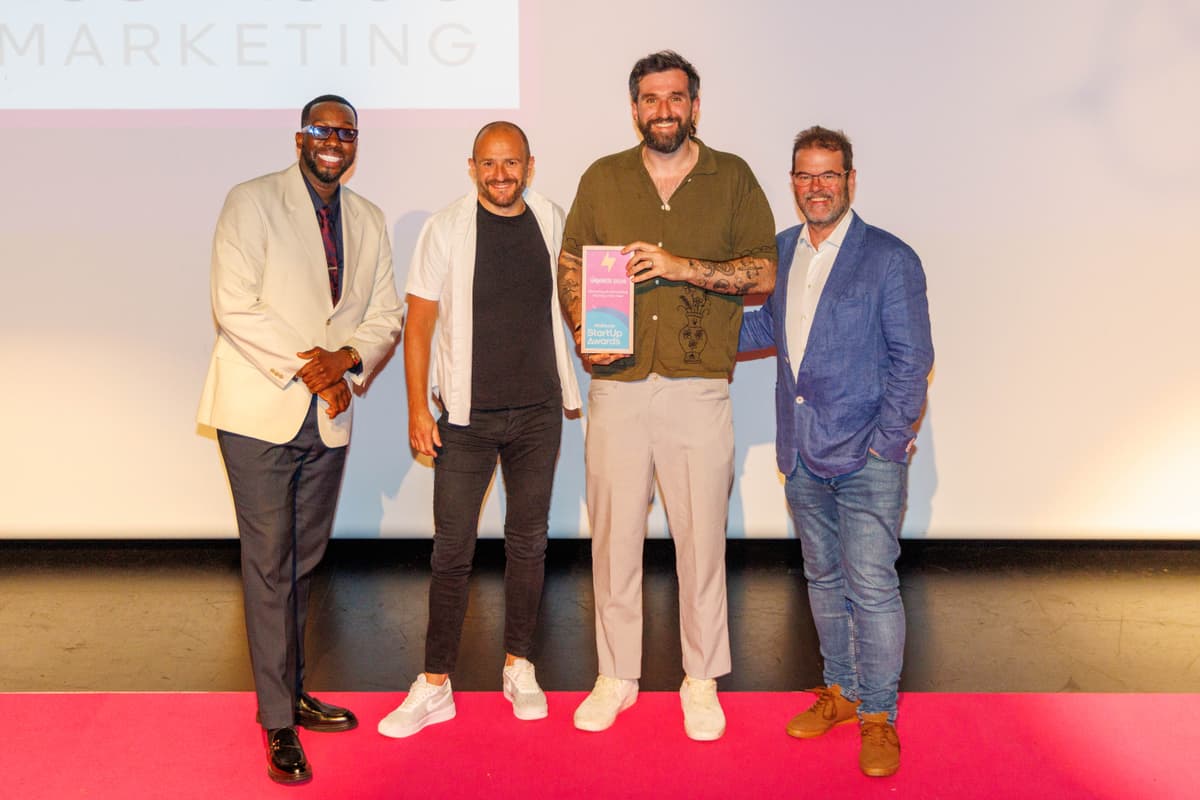 Nick 'Big Fish' Fisher collecting Marketing & Advertising StartUp of the Year at the 2026 StartUp Awards